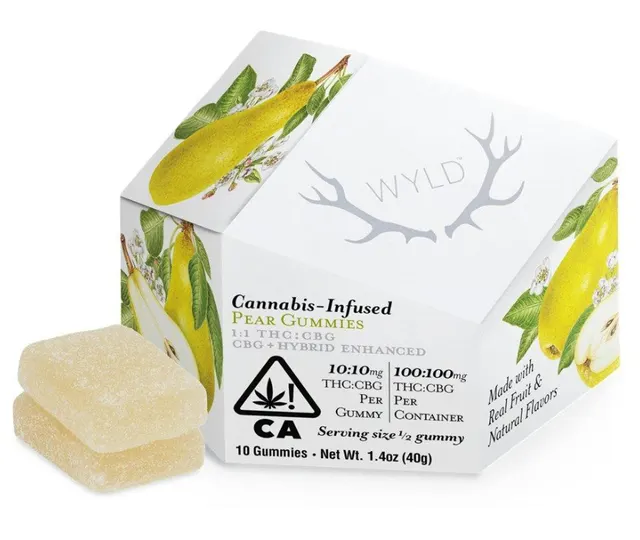 Wyld Pear 1:1 100mg THC:100mg CBG Gummies