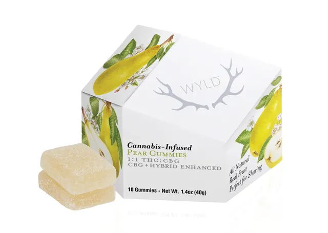 Wyld Pear 1:1 100mgTHC:100mgCBG Gummies