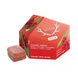 Wyld Sour Cherry Indica Gummies 100mg 10pk