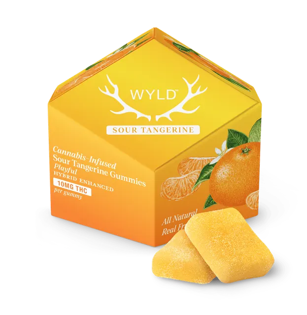 WYLD | Sour Tangerine Hybrid Enhanced Gummies | 100mg | 10ct | 10mg/ea