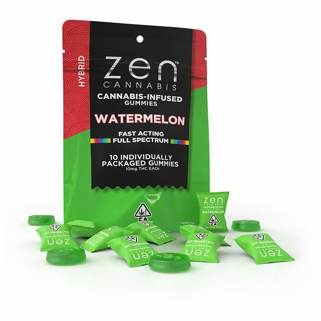 Zen Cannabis | Watermelon Gummies | 100mg | 10ct | 10mg/ea